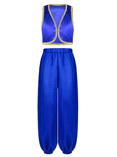 Mufeng Jungen Arabische Kleidung Arabisch Prinz Kostüm Satin Weste + Haremshose Orient Sultan Kostüm Karneval Fasching Verkleidung Blau 146-152 Mufeng Jungen Arabische Kleidung Arabisch Prinz Kostüm Satin Weste + Haremshose Orient Sultan Kostüm Karneval Fasching Verkleidung Blau 146-152 von Mufeng