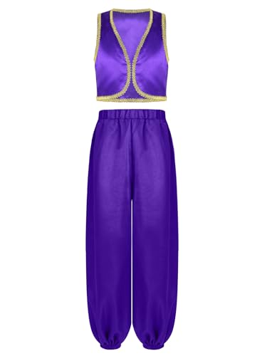 Mufeng Jungen Arabische Kleidung Arabisch Prinz Kostüm Satin Weste + Haremshose Orient Sultan Kostüm Karneval Fasching Verkleidung Lila 146-152 Mufeng Jungen Arabische Kleidung Arabisch Prinz Kostüm Satin Weste + Haremshose Orient Sultan Kostüm Karneval Fasching Verkleidung Lila 146-152 von Mufeng