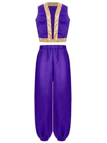 Mufeng Jungen Arabische Kleidung Satin Weste + Haremshose Mittelalterlich Renaissance Kostüm Sultan Arabisch Prinz Kostüm Mottoparty Outfits Lila 122-128 Mufeng Jungen Arabische Kleidung Satin Weste + Haremshose Mittelalterlich Renaissance Kostüm Sultan Arabisch Prinz Kostüm Mottoparty Outfits Lila 122-128 von Mufeng