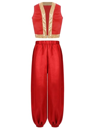 Mufeng Jungen Arabische Kleidung Satin Weste + Haremshose Mittelalterlich Renaissance Kostüm Sultan Arabisch Prinz Kostüm Mottoparty Outfits Rot 158-164 Mufeng Jungen Arabische Kleidung Satin Weste + Haremshose Mittelalterlich Renaissance Kostüm Sultan Arabisch Prinz Kostüm Mottoparty Outfits Rot 158-164 von Mufeng