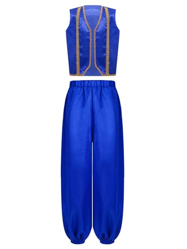 Mufeng Jungen Arabische Kleidung Sultan Arabisch Prinz Kostüm Satin Weste + Haremshose Mittelalterlich Renaissance Kostüm Mottoparty Outfits Royal Blau 158-164 Mufeng Jungen Arabische Kleidung Sultan Arabisch Prinz Kostüm Satin Weste + Haremshose Mittelalterlich Renaissance Kostüm Mottoparty Outfits Royal Blau 158-164 von Mufeng