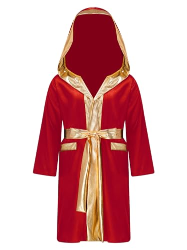 Mufeng Jungen Kickboxer Robe Satin Boxer Mantel Muay Thai Boxkampf Umhang Cape Langarm Bademantel Kapuze Morgenmantel mit Gürtel A Burgund 134-140 Mufeng Jungen Kickboxer Robe Satin Boxer Mantel Muay Thai Boxkampf Umhang Cape Langarm Bademantel Kapuze Morgenmantel mit Gürtel A Burgund 134-140 von Mufeng