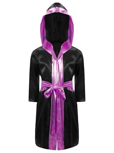 Mufeng Jungen Kickboxer Robe Satin Boxer Mantel Muay Thai Boxkampf Umhang Cape Langarm Bademantel Kapuze Morgenmantel mit Gürtel A Schwarz Rosa 146-152 Mufeng Jungen Kickboxer Robe Satin Boxer Mantel Muay Thai Boxkampf Umhang Cape Langarm Bademantel Kapuze Morgenmantel mit Gürtel A Schwarz Rosa 146-152 von Mufeng
