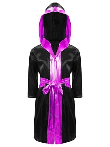 Mufeng Jungen Kickboxer Robe Satin Boxer Mantel Muay Thai Boxkampf Umhang Cape Langarm Bademantel Kapuze Morgenmantel mit Gürtel A Schwarz Rose 110-116 Mufeng Jungen Kickboxer Robe Satin Boxer Mantel Muay Thai Boxkampf Umhang Cape Langarm Bademantel Kapuze Morgenmantel mit Gürtel A Schwarz Rose 110-116 von Mufeng