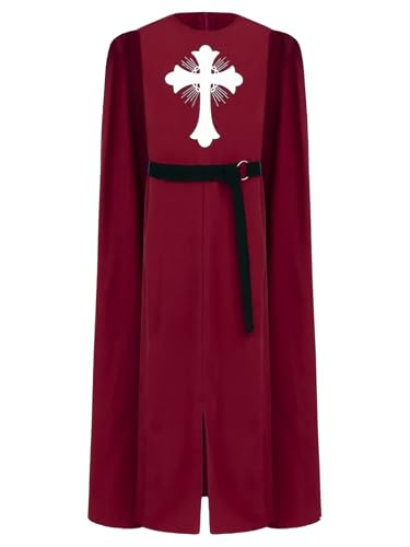 Mufeng Kinder Jungen Ritter Kostüm Gladiator Robe mit Umhang Mittelalter Krieger Kostüm Römer Kleidung Halloween Karneval Fasching Party Outfits Mahagoni 158-164 Mufeng Kinder Jungen Ritter Kostüm Gladiator Robe mit Umhang Mittelalter Krieger Kostüm Römer Kleidung Halloween Karneval Fasching Party Outfits Mahagoni 158-164 von Mufeng