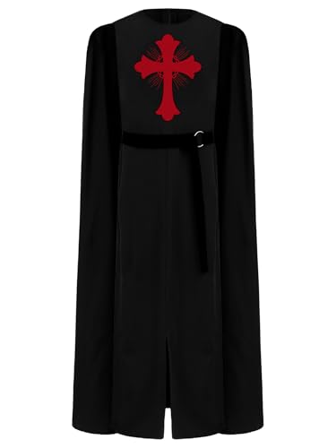 Mufeng Kinder Jungen Ritter Kostüm Gladiator Robe mit Umhang Mittelalter Krieger Kostüm Römer Kleidung Halloween Karneval Fasching Party Outfits Schwarz 158-164 Mufeng Kinder Jungen Ritter Kostüm Gladiator Robe mit Umhang Mittelalter Krieger Kostüm Römer Kleidung Halloween Karneval Fasching Party Outfits Schwarz 158-164 von Mufeng