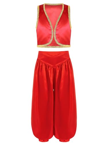 Mufeng Kostüm Aus Sultan Arabisch Für Kind Anzug Prinz Mittelalterlich Renaissance Weste + Hose Kleid Traditionell Karneval Halloween Rot 146-152 Mufeng Kostüm Aus Sultan Arabisch Für Kind Anzug Prinz Mittelalterlich Renaissance Weste + Hose Kleid Traditionell Karneval Halloween Rot 146-152 von Mufeng
