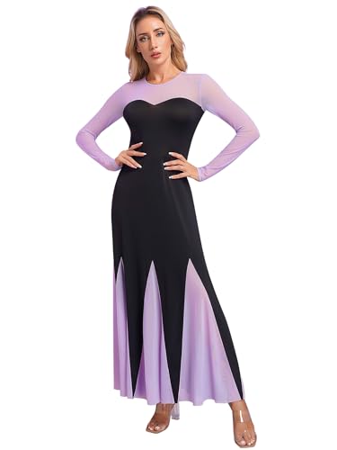 Mufeng Kostüm Meer Fancy Dress Damen Kleid Offiziell Die Kleine Meerjungfrau Alinie Rock Kostüm Meerhexe Retro Langer Verkleidungskostüm Karneval Halloween Schwarz 3XL von Mufeng