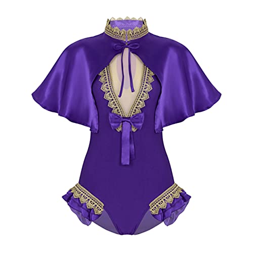 Mufeng Kostüm Showman Karneval Damenkleid Der Größte Showman Umhang Tanzanzug Leotard Body Annelwheler Prinzessin Fancy Dress Rollenspiel Halloween Lila XL Mufeng Kostüm Showman Karneval Damenkleid Der Größte Showman Umhang Tanzanzug Leotard Body Annelwheler Prinzessin Fancy Dress Rollenspiel Halloween Lila XL von Mufeng