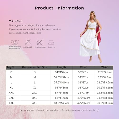 Mufeng Kostüm Toga Greca Für Damen Kostüm Der Göttin Athene Antike Kleidung Römische Gottheit Der Königin Römische Prinzessin Cosplay Karneval Halloween Sekt XXL Mufeng Kostüm Toga Greca Für Damen Kostüm Der Göttin Athene Antike Kleidung Römische Gottheit Der Königin Römische Prinzessin Cosplay Karneval Halloween Sekt XXL von Mufeng