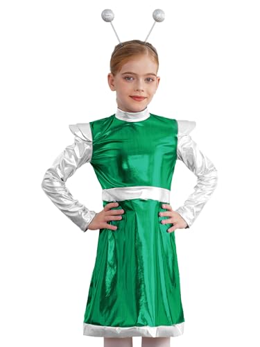 Mufeng Kostüm Weltraum Mädchen Kleid Außerirdischer Raum Silber Alien Haarband Mini Kleid Metallisch Glänzende Linie Karnevalskostüm Grün 134-140 Mufeng Kostüm Weltraum Mädchen Kleid Außerirdischer Raum Silber Alien Haarband Mini Kleid Metallisch Glänzende Linie Karnevalskostüm Grün 134-140 von Mufeng