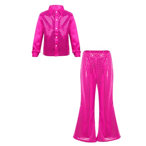 Mufeng Kunstturnanzug Für Kinder Und Jugendliche Mit Pailletten Langarmshirt Und Elefantenbeinhose Strass Latein Tangotanzkleid Knalliges Pink 158-164 Mufeng Kunstturnanzug Für Kinder Und Jugendliche Mit Pailletten Langarmshirt Und Elefantenbeinhose Strass Latein Tangotanzkleid Knalliges Pink 158-164 von Mufeng