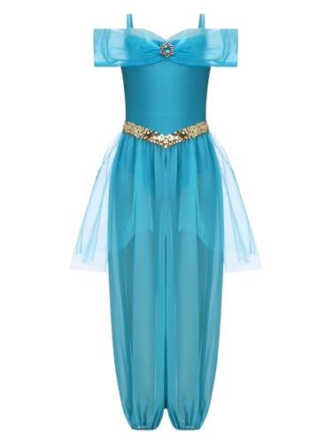 Mufeng Mädchen Bauchtanz Tanzkleid Glitzer Pailletten Overall Jumpsuit Arabische Prinzessin Outfits Halloween Karneval Indische Tanzkleidung Blau 170-176 Mufeng Mädchen Bauchtanz Tanzkleid Glitzer Pailletten Overall Jumpsuit Arabische Prinzessin Outfits Halloween Karneval Indische Tanzkleidung Blau 170-176 von Mufeng
