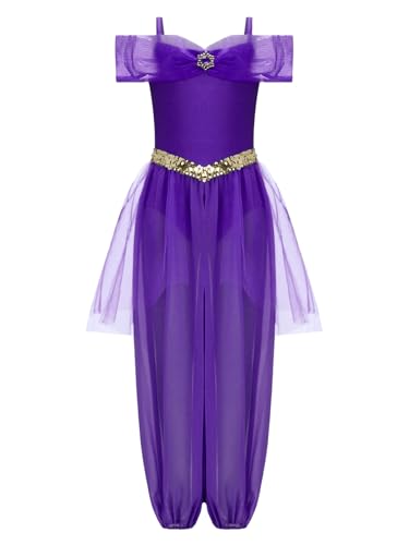 Mufeng Mädchen Bauchtanz Tanzkleid Glitzer Pailletten Overall Jumpsuit Arabische Prinzessin Outfits Halloween Karneval Indische Tanzkleidung Lila 134-140 Mufeng Mädchen Bauchtanz Tanzkleid Glitzer Pailletten Overall Jumpsuit Arabische Prinzessin Outfits Halloween Karneval Indische Tanzkleidung Lila 134-140 von Mufeng