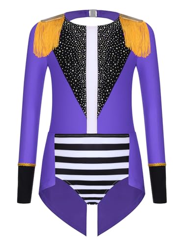 Mufeng Mädchen Zirkus Kostüm Glitzer Zirkusdirektor Uniform Ringmaster Circus Outfits Glitzer Body Overall Halloween Weihnachten Karneval Violett 146-152 Mufeng Mädchen Zirkus Kostüm Glitzer Zirkusdirektor Uniform Ringmaster Circus Outfits Glitzer Body Overall Halloween Weihnachten Karneval Violett 146-152 von Mufeng