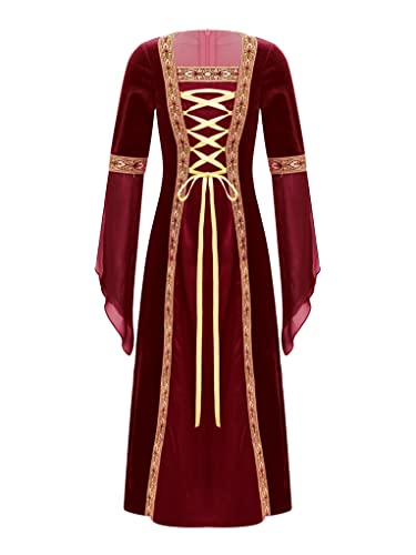 Mufeng Renaissance Mädchenkleid Karnevalskostüm Mit Ausgestellten Ärmeln Vintage Langes Mittelalterliches Prinzessinnenkleid Cosplay Fantasiekostüm Halloween Burgund 146-152 Mufeng Renaissance Mädchenkleid Karnevalskostüm Mit Ausgestellten Ärmeln Vintage Langes Mittelalterliches Prinzessinnenkleid Cosplay Fantasiekostüm Halloween Burgund 146-152 von Mufeng