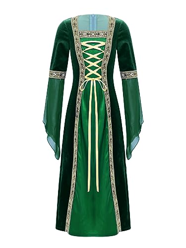 Mufeng Renaissance Mädchenkleid Karnevalskostüm Mit Ausgestellten Ärmeln Vintage Langes Mittelalterliches Prinzessinnenkleid Cosplay Fantasiekostüm Halloween Grün 146-152 Mufeng Renaissance Mädchenkleid Karnevalskostüm Mit Ausgestellten Ärmeln Vintage Langes Mittelalterliches Prinzessinnenkleid Cosplay Fantasiekostüm Halloween Grün 146-152 von Mufeng