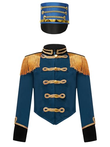 Mufeng Unisex Zirkusdirektorin Kostüm Kinder Kurze Jacke Mit Hut Mittelalterlicher Mantel Enger Punk Parade Jacke Schlagzeuger Kostüm Karneval Pfau 122-128 Mufeng Unisex Zirkusdirektorin Kostüm Kinder Kurze Jacke Mit Hut Mittelalterlicher Mantel Enger Punk Parade Jacke Schlagzeuger Kostüm Karneval Pfau 122-128 von Mufeng