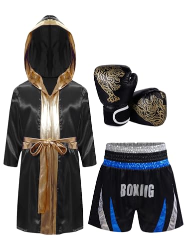 Mufeng Weltmeister Boxer Kostüm Für Kinder Boxermantel Bademantel Satin Vollständige Länge Boxer Shorts Boxershorts Sandsack Handschuhe Blau Silber 122-128 Mufeng Weltmeister Boxer Kostüm Für Kinder Boxermantel Bademantel Satin Vollständige Länge Boxer Shorts Boxershorts Sandsack Handschuhe Blau Silber 122-128 von Mufeng