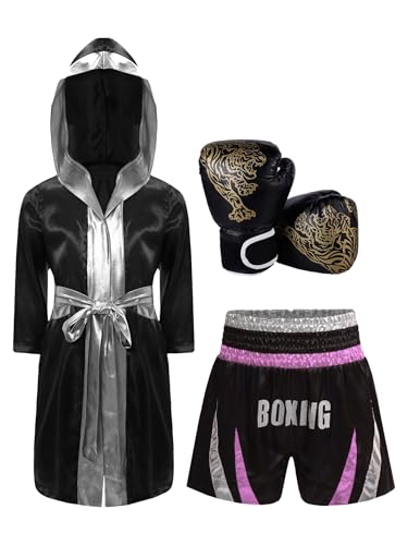 Mufeng Weltmeister Boxer Kostüm Für Kinder Boxermantel Bademantel Satin Vollständige Länge Boxer Shorts Boxershorts Sandsack Handschuhe Rosa Silber 122-128 Mufeng Weltmeister Boxer Kostüm Für Kinder Boxermantel Bademantel Satin Vollständige Länge Boxer Shorts Boxershorts Sandsack Handschuhe Rosa Silber 122-128 von Mufeng