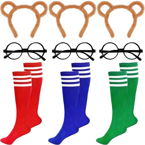 Muiyaneq 9-teiliges Streifenhörnchen-Kostüm-Set, inklusive Streifenhörnchen-Ohren, Stirnband, schwarzer runder Rahmen, Brille und kniehohe Socken, Halloween-Party, Tier-Kostüm, Zubehör für Teenager Muiyaneq 9-teiliges Streifenhörnchen-Kostüm-Set, inklusive Streifenhörnchen-Ohren, Stirnband, schwarzer runder Rahmen, Brille und kniehohe Socken, Halloween-Party, Tier-Kostüm, Zubehör für Teenager von Muiyaneq