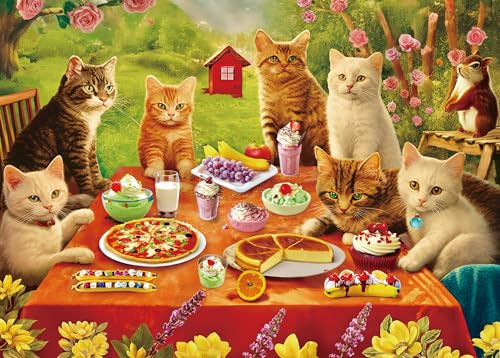 Puzzle 300 Teile – Puzzle für Erwachsene und Kinder ab 14 Jahren - Picknick-Kätzchen und Dessert Puzzle 300 Teile – Puzzle für Erwachsene und Kinder ab 14 Jahren - Picknick-Kätzchen und Dessert von Mulic