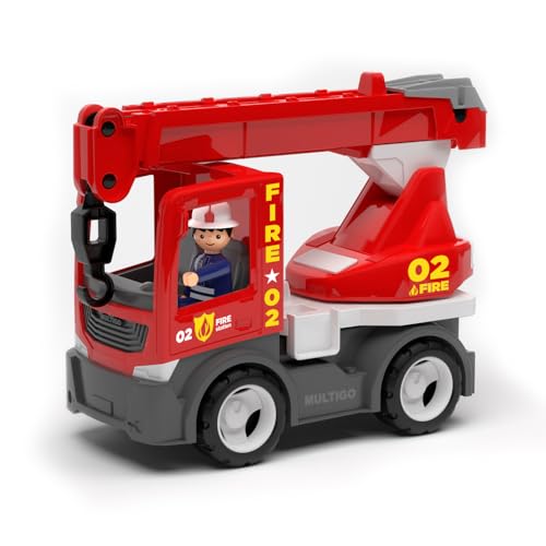 MultiGO Fire Sandkasten Spielzeug für Kinder ab 3 Jahre - großer Kran mit Feuerwehrmann - Feuerwehr Sandspielzeug für Outdoor Spiele - Feuerwehrauto für den Garten MultiGO Fire Sandkasten Spielzeug für Kinder ab 3 Jahre - großer Kran mit Feuerwehrmann - Feuerwehr Sandspielzeug für Outdoor Spiele - Feuerwehrauto für den Garten von MultiGO