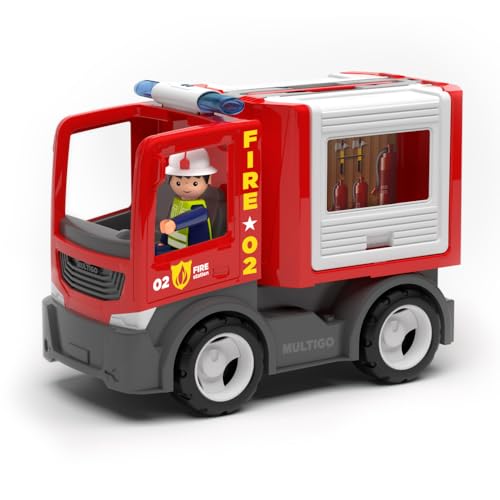 MultiGO Fire Sandkasten Spielzeug für Kinder ab 3 Jahre - großer Mehrzweckaufbau mit Feuerwehrmann - Feuerwehr Sandspielzeug für Outdoor Spiele - Feuerwehrauto für den Garten MultiGO Fire Sandkasten Spielzeug für Kinder ab 3 Jahre - großer Mehrzweckaufbau mit Feuerwehrmann - Feuerwehr Sandspielzeug für Outdoor Spiele - Feuerwehrauto für den Garten von MultiGO