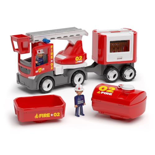 MultiGO Fire Set Sandkasten Spielzeug für Kinder ab 3 Jahre - Figuren Pokeeto Feuerwehrleute mit Autos - Feuerwehr Sandspielzeug für Outdoor Spiele - Feuerwehrauto für den Garten MultiGO Fire Set Sandkasten Spielzeug für Kinder ab 3 Jahre - Figuren Pokeeto Feuerwehrleute mit Autos - Feuerwehr Sandspielzeug für Outdoor Spiele - Feuerwehrauto für den Garten von MultiGO