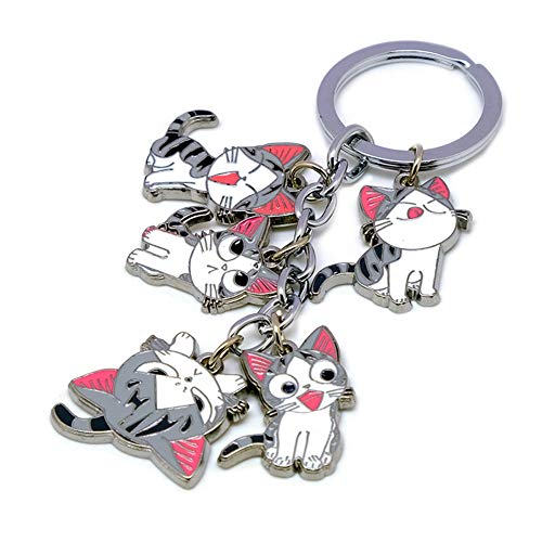 Multiculture Schlüsselanhänger mit 5 Chibi Katze Figuren für Kleine Katze Chi Fans Multiculture Schlüsselanhänger mit 5 Chibi Katze Figuren für Kleine Katze Chi Fans von Multiculture