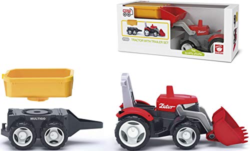 Multigo Traktor-Set 2in1 mit Anhänger Frontlader Schaufel Pritsche Fahrzeug +2J von Multigoo