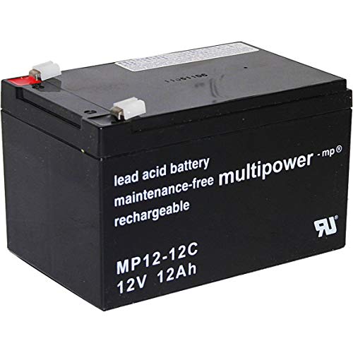 Multipower Blei-Akku MP12-12C Pb 12V / 12Ah Zyklenfest, Faston 6,3 +/- ideal für Elektroscooter, Caddys Multipower Blei-Akku MP12-12C Pb 12V / 12Ah Zyklenfest, Faston 6,3 +/- ideal für Elektroscooter, Caddys von Multipower
