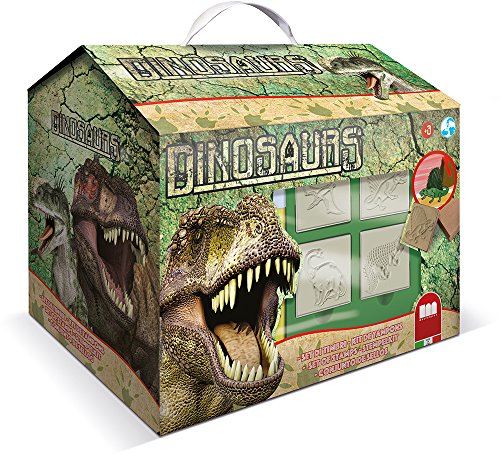 Multiprint Hütte 7 Stempel für Kinder Dinosauri, 100% Made in Italy, Benutzerdefinierte Stempelset Kinder, in Holz und Naturkautschuk, Ungiftige Waschbare Tinte, Geschenkidee, Art.09220 von Multiprint