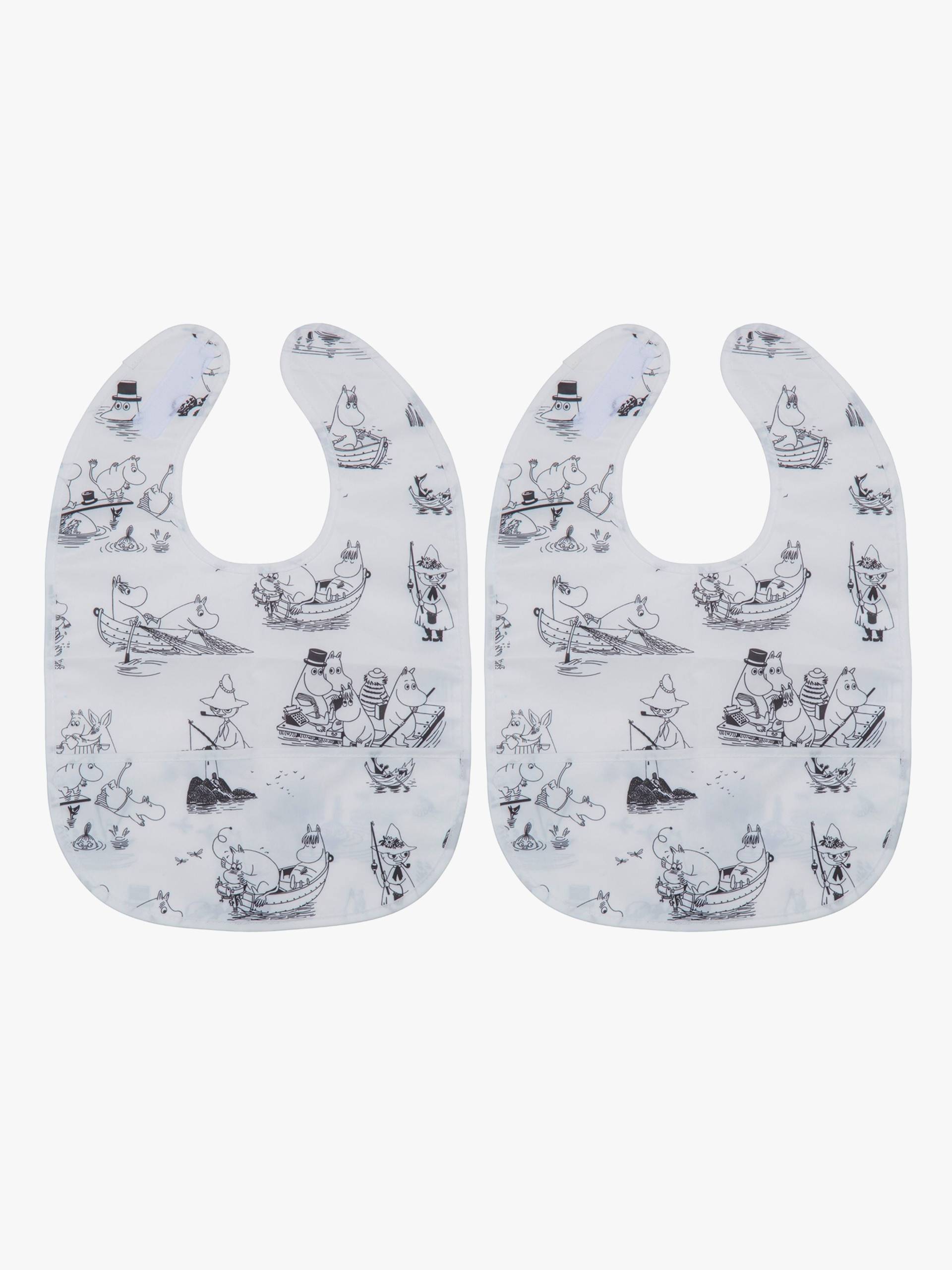 Mumin Lätzchen 2er-Pack, Schwarz/Weiß Mumin Lätzchen 2er-Pack, Schwarz/Weiß von Mumin