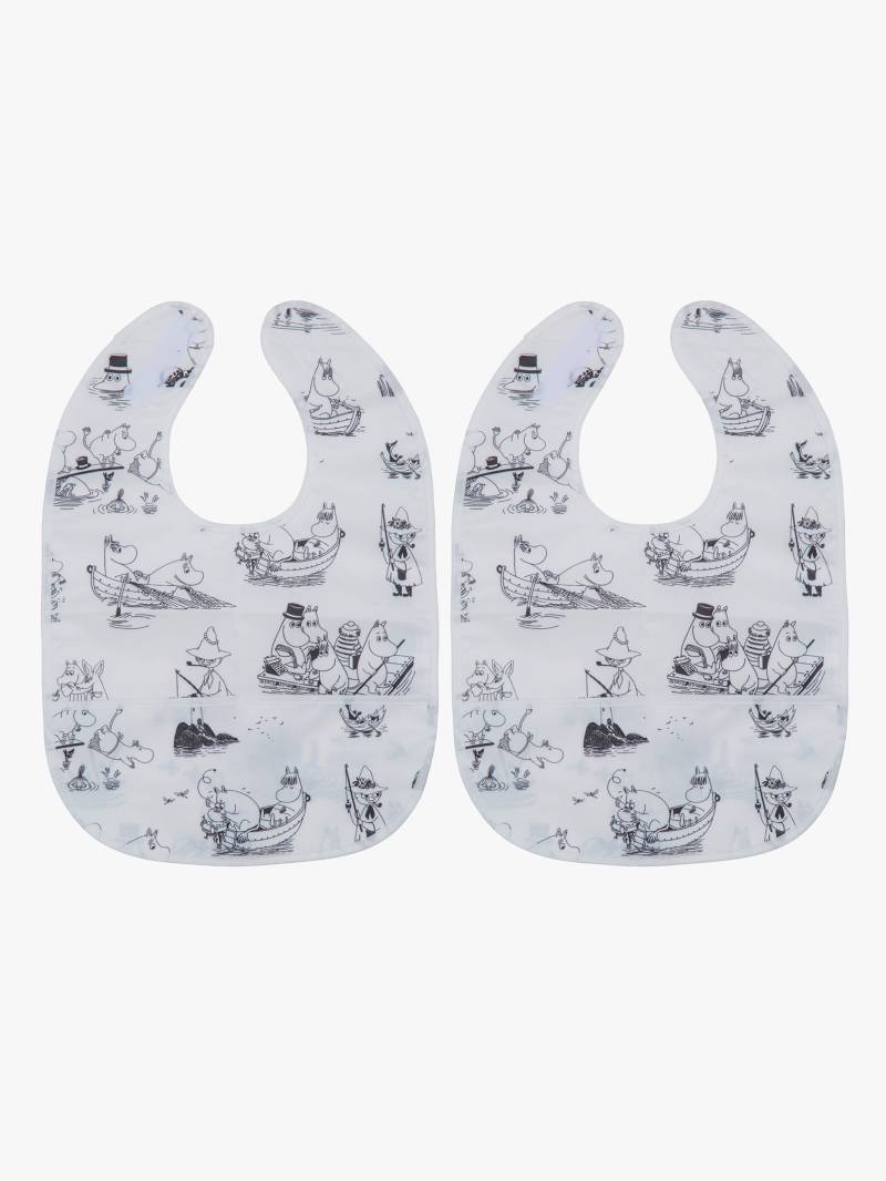 Mumin Lätzchen 2er-Pack, Schwarz/Weiß Mumin Lätzchen 2er-Pack, Schwarz/Weiß von Mumin