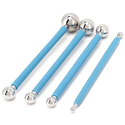 Mumusuki 4pcs Fondant Modeling -Werkzeug, Langlebige Doppelkopf -Metallkugel -DIY -Kuchen -Werkzeuge für Skulptur -Keramikhandbacken von Mumusuki
