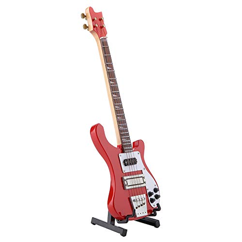 Mumusuki Miniatur -Bassgitarre mit Stand- und Holzkoffer Miniaturgitarrenmodell für Display Dekoration Musikinstrument Ornament Mumusuki Miniatur -Bassgitarre mit Stand- und Holzkoffer Miniaturgitarrenmodell für Display Dekoration Musikinstrument Ornament von Mumusuki