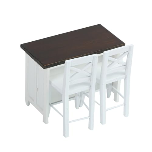 1/12 Miniatur-Puppenhäuser Möbel Metall Pub Tisch und Stuhl Set für realistische Puppenhäuser Szene Display Dekoration Miniaturstuhl von Mumuve