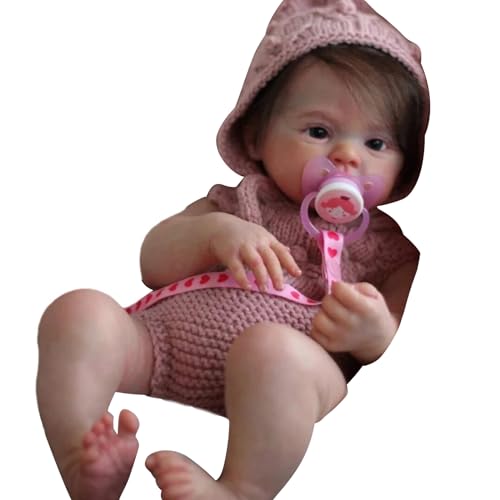 48 cm Simulation Säugling Offene Augen Realistische Wiedergeburt Mit Handgefertigten Implantierten Haaren Für Baby Kinder Begleiten Die Wiedergeburt Realistisches Gewicht Anschaulich Baby Mädchen von Mumuve