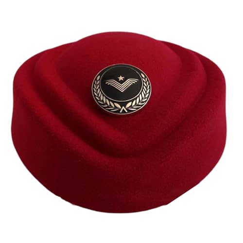 Eleganter Lufthostessen-Hut für Party, Stewardess-Motiv, kastanienbraun, Kopfschmuck, Maskeraden, Party, Cosplay, für Halloween, Rollenspiele Eleganter Lufthostessen-Hut für Party, Stewardess-Motiv, kastanienbraun, Kopfschmuck, Maskeraden, Party, Cosplay, für Halloween, Rollenspiele von Mumuve