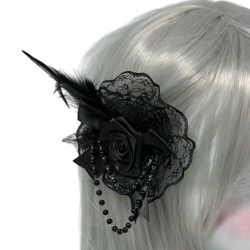 Fascinator für Damen, eleganter Clip, gefiederter Kopfschmuck für Make-up, Party, Maskeraden, Flapper, Cosplay, Haarschmuck Fascinator für Damen, eleganter Clip, gefiederter Kopfschmuck für Make-up, Party, Maskeraden, Flapper, Cosplay, Haarschmuck von Mumuve