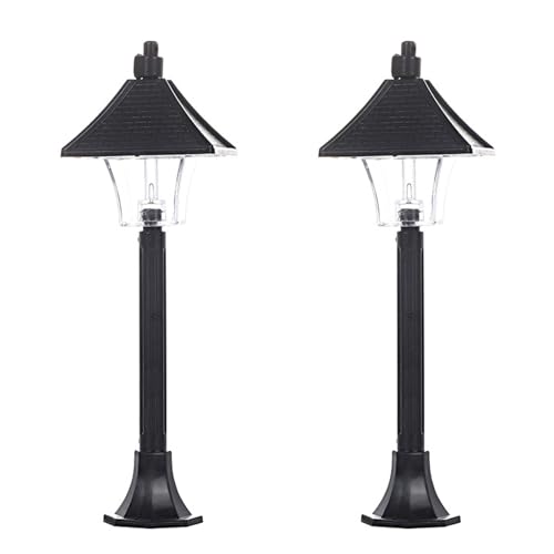 Miniatur Street Lamp Model Pathway Light Landscape Lampe Für Puppenhäuser Und Gartenszene Mit Zubehör 2PCs von Mumuve