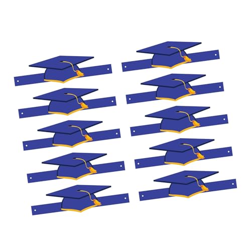 Mumuve 10 Stück Papier-Abschlusshut mit Quasten, einfach zu montieren, Kopfbedeckung für Schulzeremonien und Feiern Mumuve 10 Stück Papier-Abschlusshut mit Quasten, einfach zu montieren, Kopfbedeckung für Schulzeremonien und Feiern von Mumuve