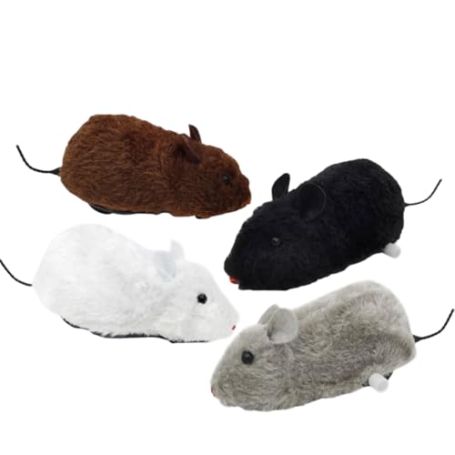 Mumuve 4 Pieces Windup Mausspielzeugset Realistisches Mäusespielzeug Für Haustiere Und Kinder Interacting Winding Mäuse Spielzeug Für Babykriechen von Mumuve