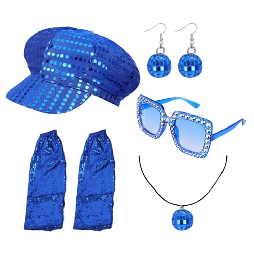 Mumuve 5-teiliges Diskotheken-Set, 1950er, 1960er, 1970er, 80er Jahre, Rockstars, coole Outfits für Halloween, Geburtstag, Party, Kostüm, Verkleidungszubehör, Disco-Kostüme Mumuve 5-teiliges Diskotheken-Set, 1950er, 1960er, 1970er, 80er Jahre, Rockstars, coole Outfits für Halloween, Geburtstag, Party, Kostüm, Verkleidungszubehör, Disco-Kostüme von Mumuve
