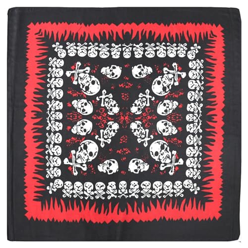 Mumuve Bedrucktes Bandana, Bandana, Polyester, Totenkopf-Druck, Wickelschal, Armband, quadratischer Schal, Stirnband, Hip-Hop, für Damen und Herren Mumuve Bedrucktes Bandana, Bandana, Polyester, Totenkopf-Druck, Wickelschal, Armband, quadratischer Schal, Stirnband, Hip-Hop, für Damen und Herren von Mumuve