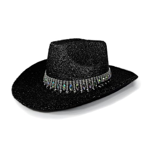 Mumuve Cowgirl-Hut mit Schmucksteinen, schwerer Kristall-Panama-Hut, Überraschung, Mädchen, Jungen, Brauthut für Karneval, Musikfestival Mumuve Cowgirl-Hut mit Schmucksteinen, schwerer Kristall-Panama-Hut, Überraschung, Mädchen, Jungen, Brauthut für Karneval, Musikfestival von Mumuve