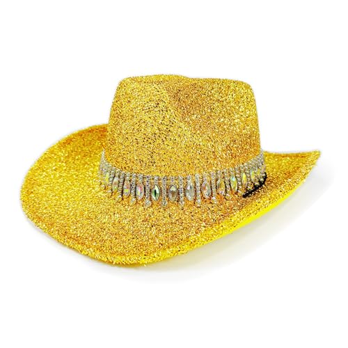 Mumuve Cowgirl-Hut mit Schmucksteinen, schwerer Kristall-Panama-Hut, Überraschung, Mädchen, Jungen, Brauthut für Karneval, Musikfestival Mumuve Cowgirl-Hut mit Schmucksteinen, schwerer Kristall-Panama-Hut, Überraschung, Mädchen, Jungen, Brauthut für Karneval, Musikfestival von Mumuve