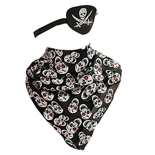 Mumuve Durag Augenklappen mit Totenkopf-Motiv, Piraten-Bandana, für Halloween, Weihnachten, Piraten-Mottoparty, Cosplay, 2 Stück Mumuve Durag Augenklappen mit Totenkopf-Motiv, Piraten-Bandana, für Halloween, Weihnachten, Piraten-Mottoparty, Cosplay, 2 Stück von Mumuve