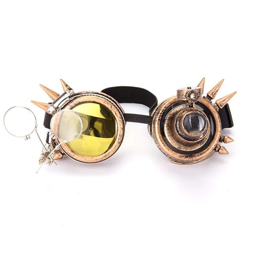 Mumuve Lupe zum Lesen, Steampunk-Brille im viktorianischen Stil, farbige Gläser und Augenlupe, Gothic-Punk-Sonnenbrille, Cosplay-Brillen von Mumuve